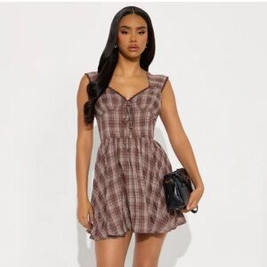Plaid Sleeveless Dress